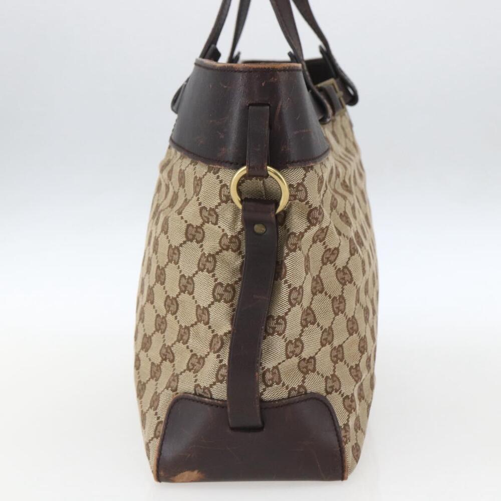 GUCCI GG Canvas Tote Bag Beige Gold 106251 Auth 162943 - Picture 4 of 16